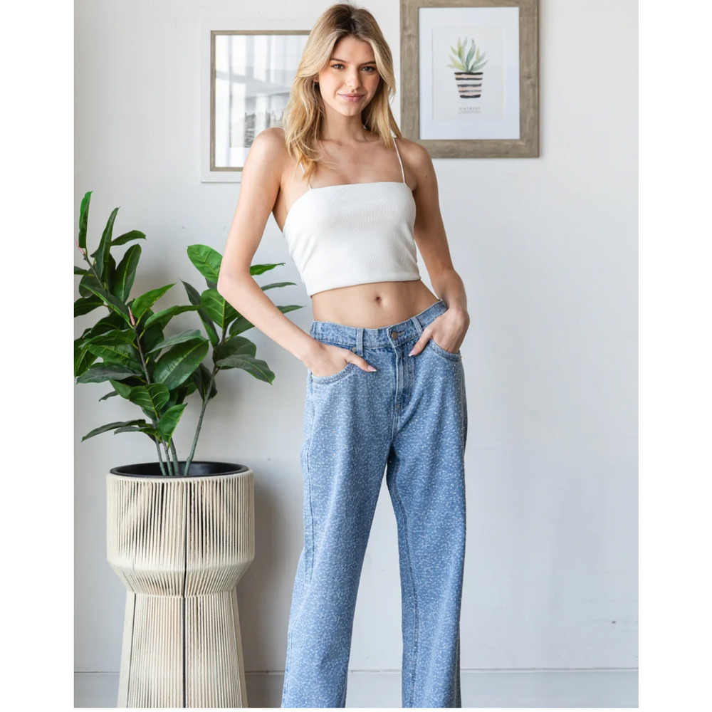 Copied -  NWT Oli and Hali WASHED EMBELLISHED DENIM STRAIGHT JEANS Sz XL